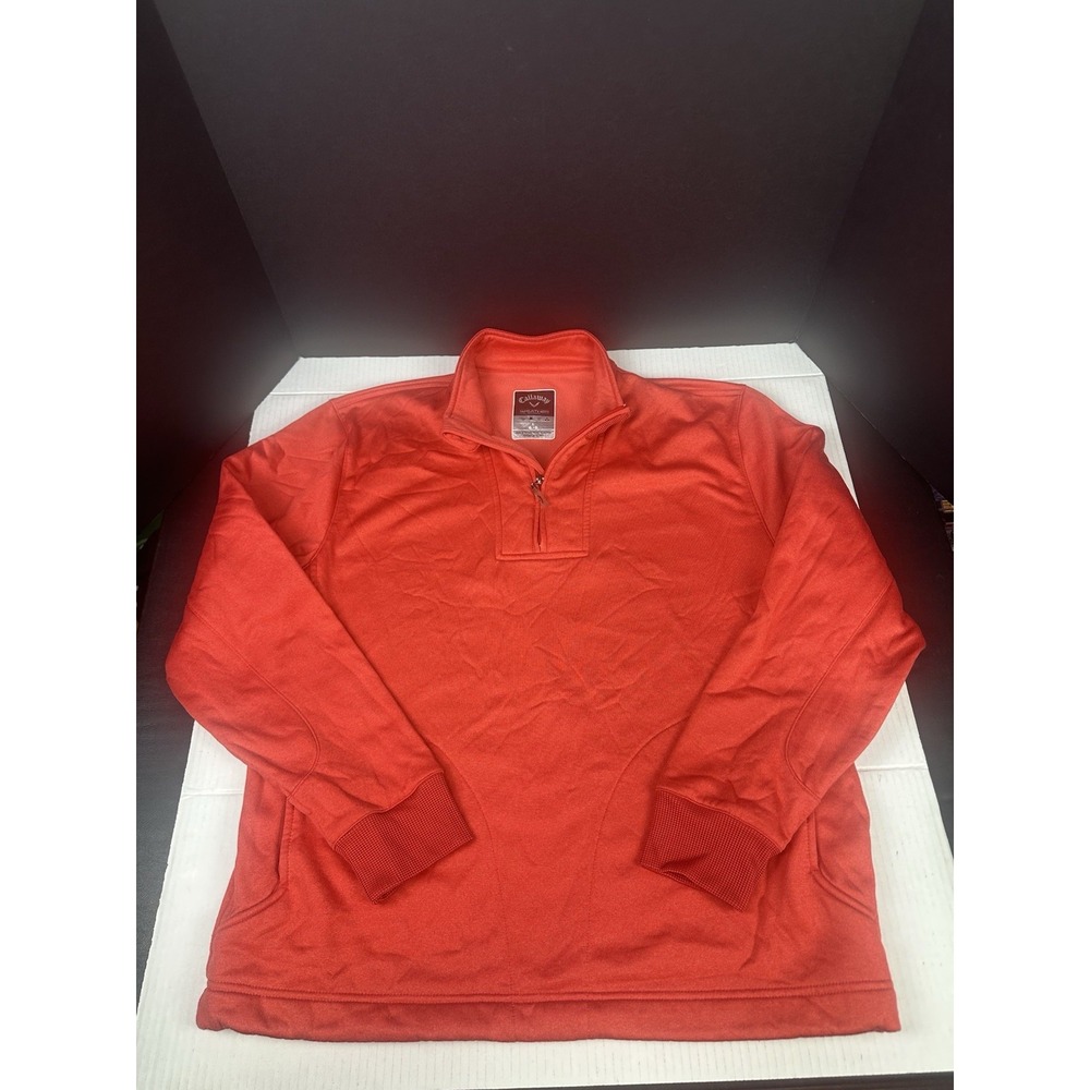 Men's XL‎ Callaway Weather Series Salmon 1/4 Zip Pullover Jacket Shirt Coat GOLF